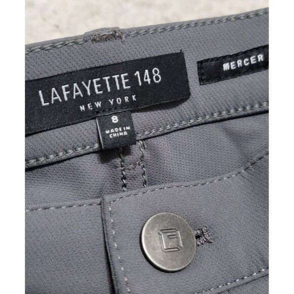 Lafayette 148 New York Womens Gray Mercer Pants Mid Rise Stretch Size 8 - Picture 7 of 11
